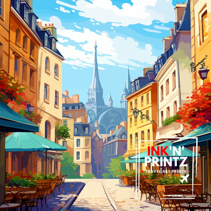 Bordeaux France Travel Print Bordeaux Wall Decor Bordeaux Poster France Travel Prints Bordeaux Art Print Bordeaux Illustration Bordeaux