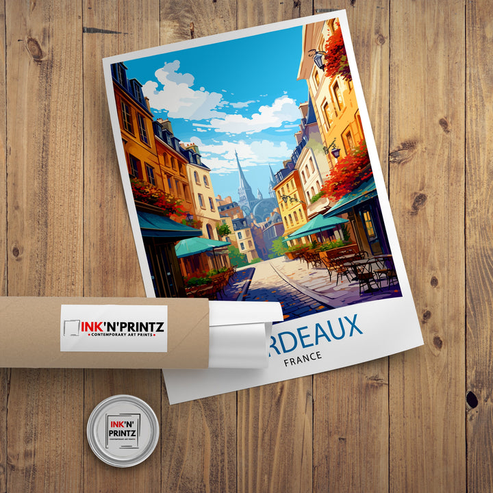 Bordeaux France Travel Print Bordeaux Wall Decor Bordeaux Poster France Travel Prints Bordeaux Art Print Bordeaux Illustration Bordeaux