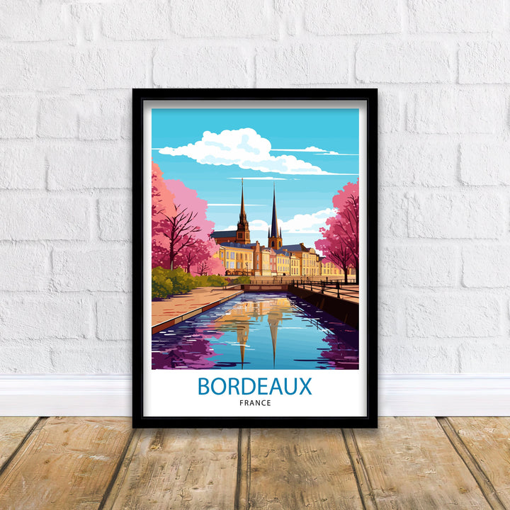 Bordeaux France Travel Print Bordeaux Wall Decor Bordeaux Poster France Travel Prints Bordeaux Art Print Bordeaux Illustration Bordeaux