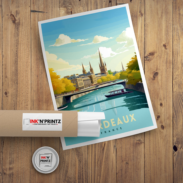Bordeaux France Travel Print Bordeaux Wall Decor Bordeaux Poster France Travel Prints Bordeaux Art Print Bordeaux Illustration Bordeaux
