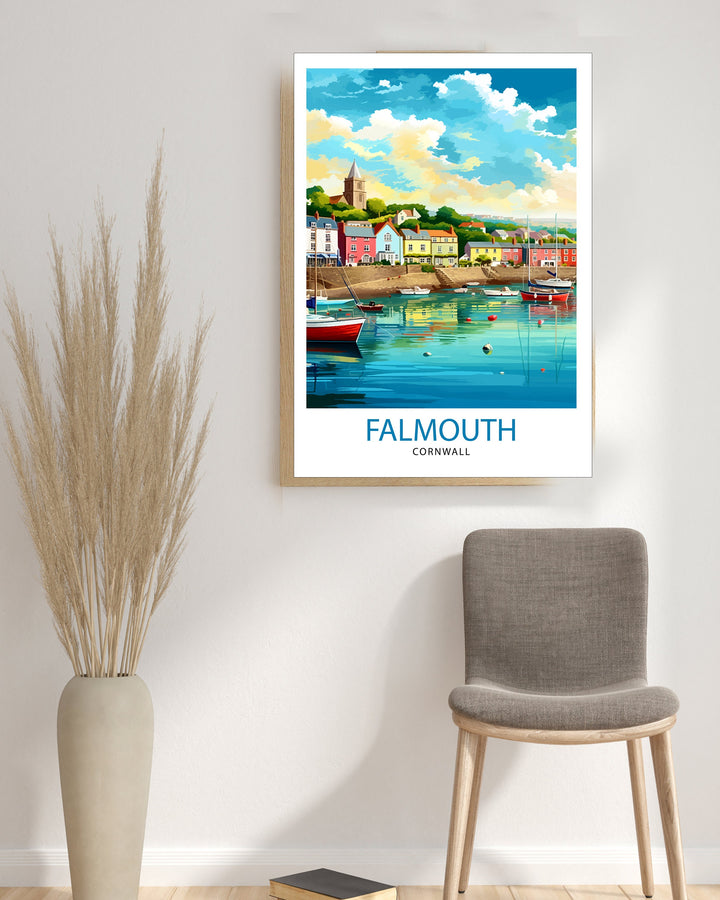Falmouth Harbour Travel Poster Falmouth