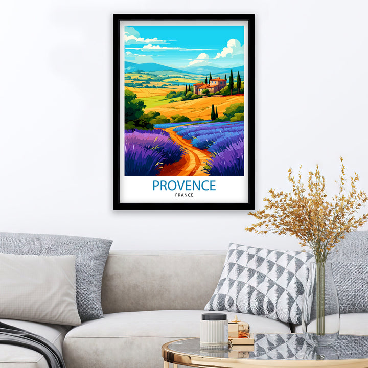 Provence France Travel Print Provence Wall Decor Provence Home Living Decor Provence France Illustration Travel Poster Gift for Provence