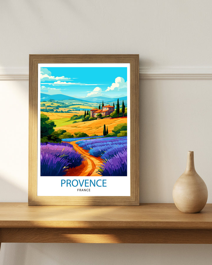 Provence France Travel Print Provence Wall Decor Provence Home Living Decor Provence France Illustration Travel Poster Gift for Provence