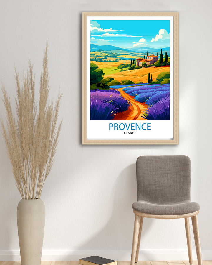 Provence France Travel Print Provence Wall Decor Provence Home Living Decor Provence France Illustration Travel Poster Gift for Provence