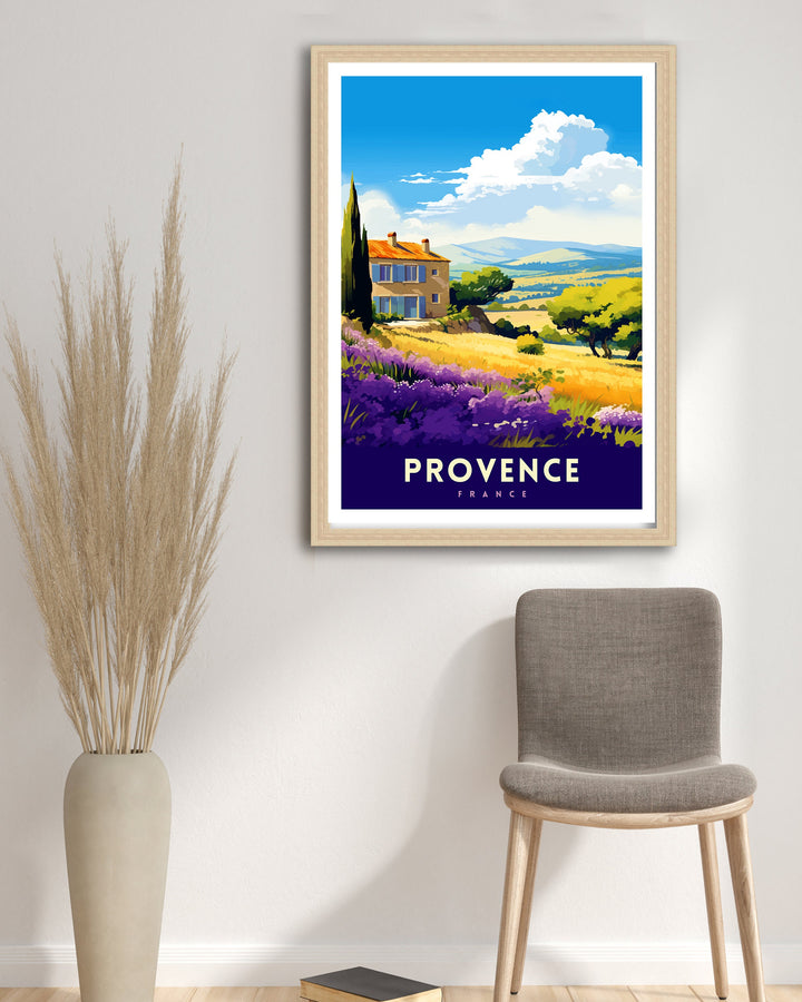 Provence France Travel Print Provence Wall Decor Provence Home Living Decor Provence France Illustration Travel Poster Gift for Provence