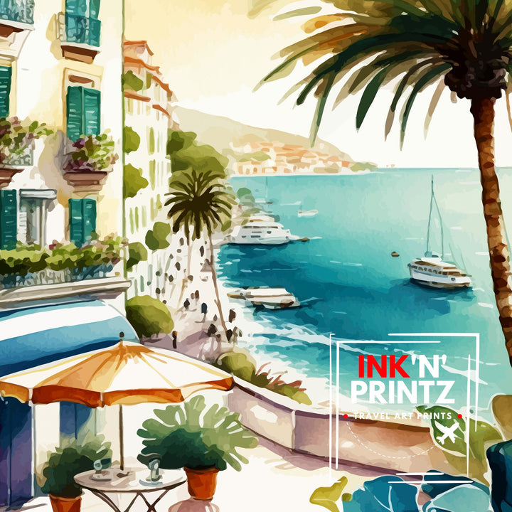 French Riviera Travel Print Riviera Wall Decor French Riviera Poster Mediterranean Travel Prints Riviera Art Print French Riviera