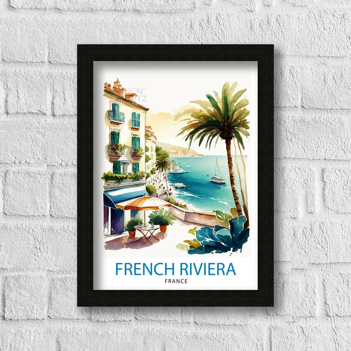 French Riviera Travel Print Riviera Wall Decor French Riviera Poster Mediterranean Travel Prints Riviera Art Print French Riviera