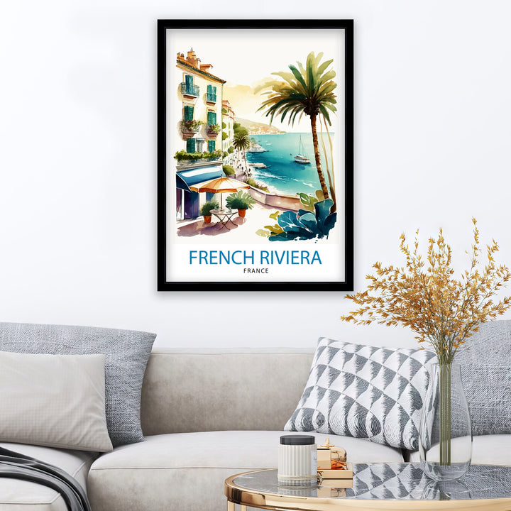 French Riviera Travel Print Riviera Wall Decor French Riviera Poster Mediterranean Travel Prints Riviera Art Print French Riviera