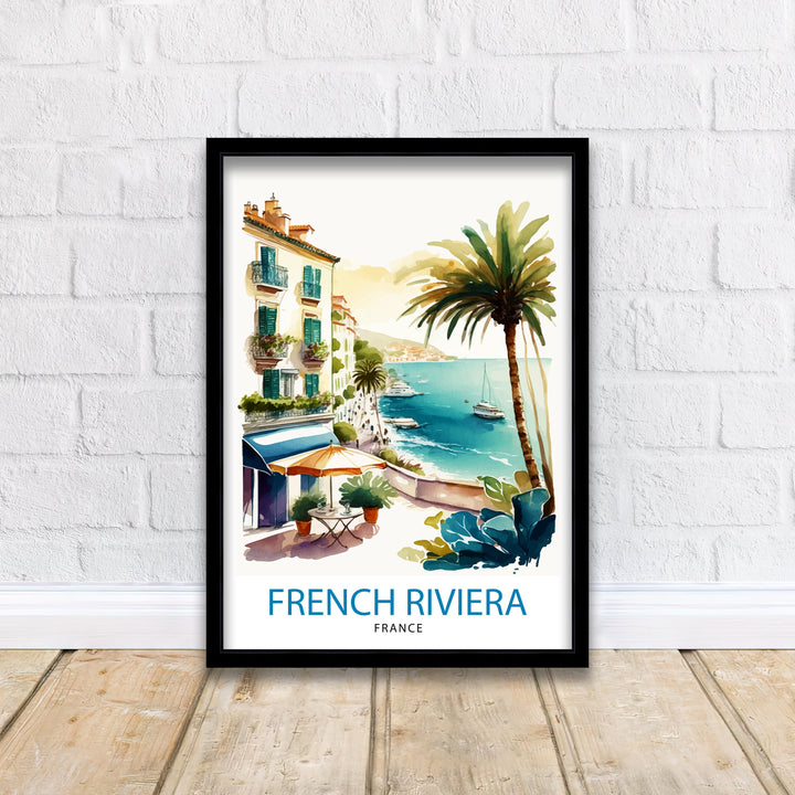 French Riviera Travel Print Riviera Wall Decor French Riviera Poster Mediterranean Travel Prints Riviera Art Print French Riviera