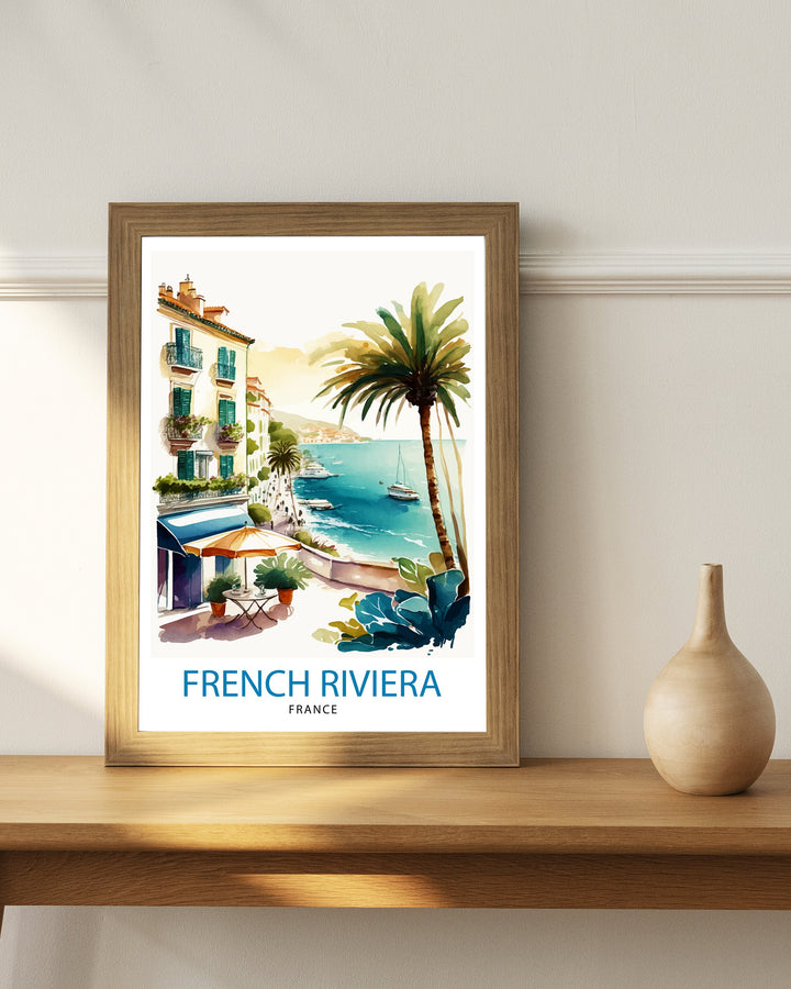 French Riviera Travel Print Riviera Wall Decor French Riviera Poster Mediterranean Travel Prints Riviera Art Print French Riviera