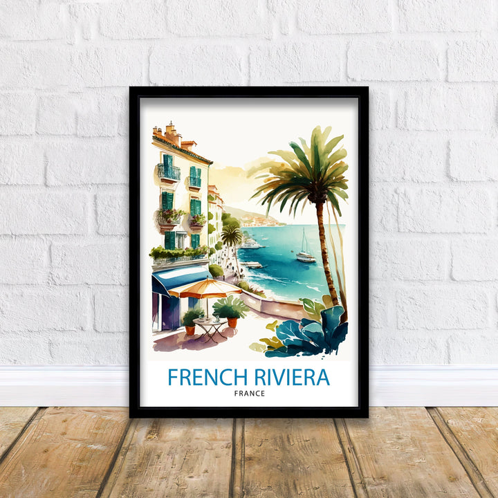 French Riviera Travel Print Riviera Wall Decor French Riviera Poster Mediterranean Travel Prints Riviera Art Print French Riviera