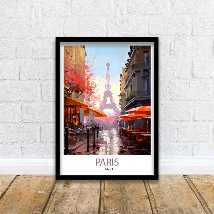Paris France Travel Print Paris Wall Art Eiffel Tower Art France Travel Poster Paris Home Decor French Illustration Parisian Art Print