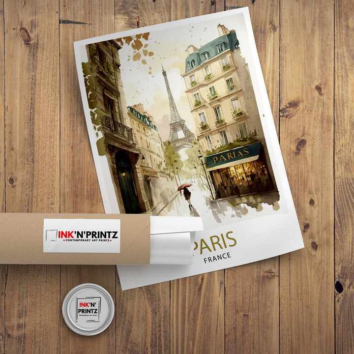 Paris France Travel Print Paris Wall Art Eiffel Tower Art France Travel Poster Paris Home Decor French Illustration Parisian Art Print