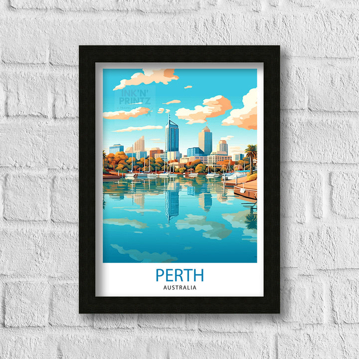 Perth Australia Travel Poster Perth