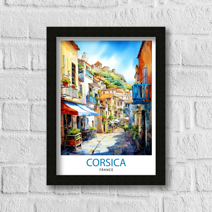 Corsica France Travel Print Corsica Wall Decor Corsica Poster France Travel Prints Corsica Art Print Corsica Illustration Corsica Wall Art