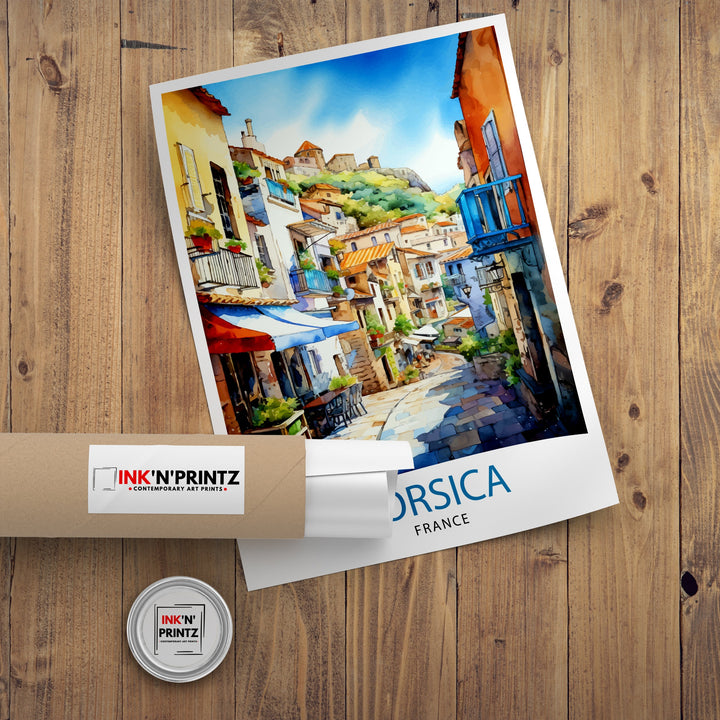 Corsica France Travel Print Corsica Wall Decor Corsica Poster France Travel Prints Corsica Art Print Corsica Illustration Corsica Wall Art