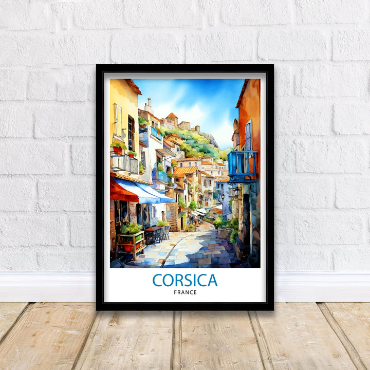 Corsica France Travel Print Corsica Wall Decor Corsica Poster France Travel Prints Corsica Art Print Corsica Illustration Corsica Wall Art