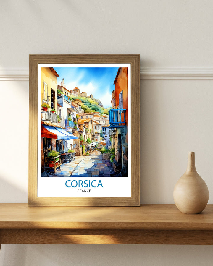 Corsica France Travel Print Corsica Wall Decor Corsica Poster France Travel Prints Corsica Art Print Corsica Illustration Corsica Wall Art