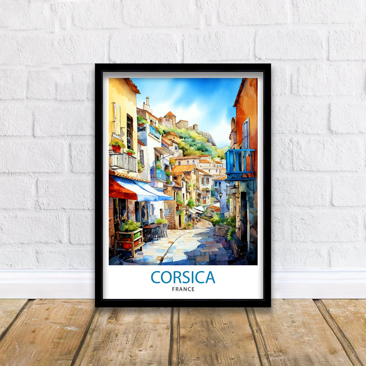 Corsica France Travel Print Corsica Wall Decor Corsica Poster France Travel Prints Corsica Art Print Corsica Illustration Corsica Wall Art