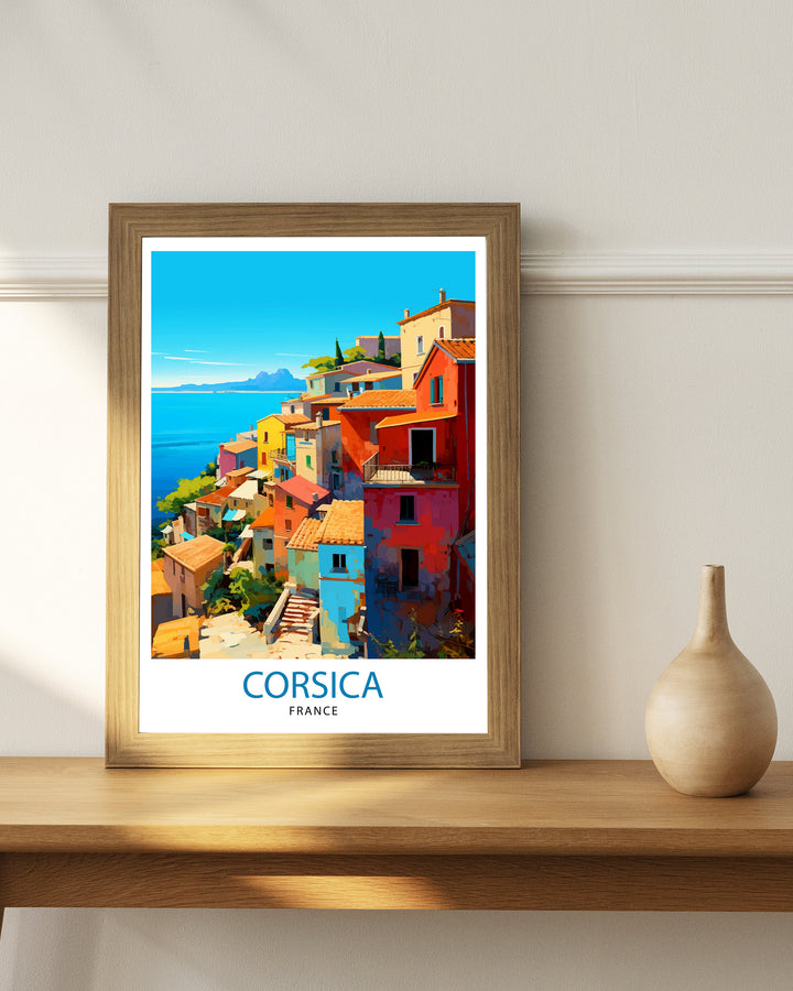Corsica France Travel Print Corsica Wall Decor Corsica Poster France Travel Prints Corsica Art Print Corsica Illustration Corsica Wall Art