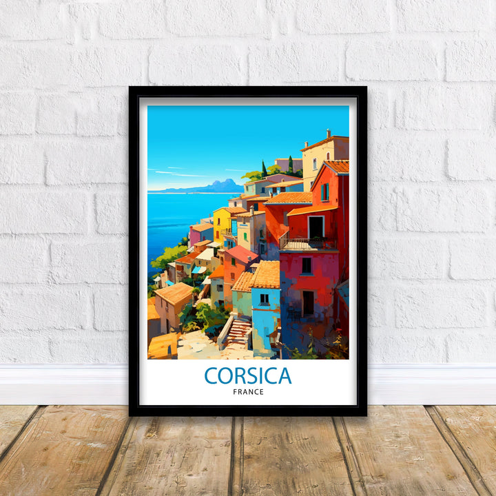 Corsica France Travel Print Corsica Wall Decor Corsica Poster France Travel Prints Corsica Art Print Corsica Illustration Corsica Wall Art