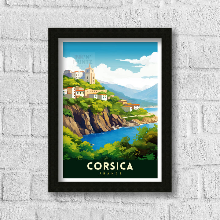 Corsica France Travel Print Corsica Wall Decor Corsica Poster France Travel Prints Corsica Art Print Corsica Illustration Corsica Wall Art