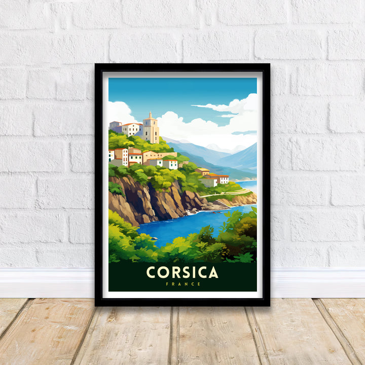 Corsica France Travel Print Corsica Wall Decor Corsica Poster France Travel Prints Corsica Art Print Corsica Illustration Corsica Wall Art
