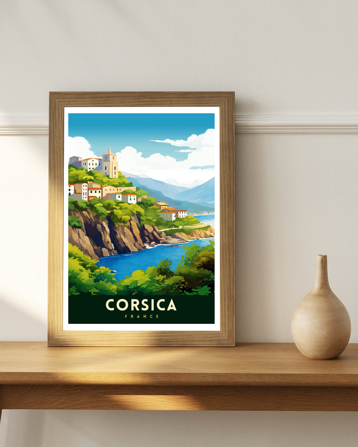 Corsica France Travel Print Corsica Wall Decor Corsica Poster France Travel Prints Corsica Art Print Corsica Illustration Corsica Wall Art