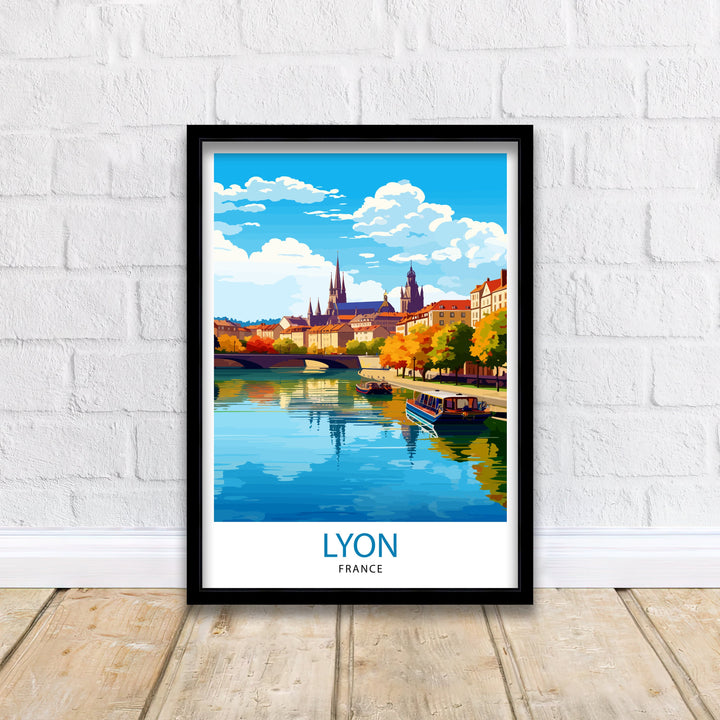 Lyon France Travel Print Lyon Wall Decor Lyon Poster France Travel Prints Lyon Art Print Lyon Illustration Lyon Wall Art - France Print