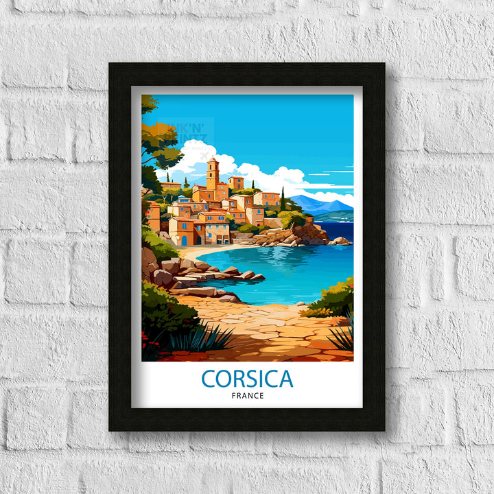 Corsica France Travel Print Corsica Wall Decor Corsica Poster France Travel Prints Corsica Art Print Corsica Illustration Corsica Wall Art