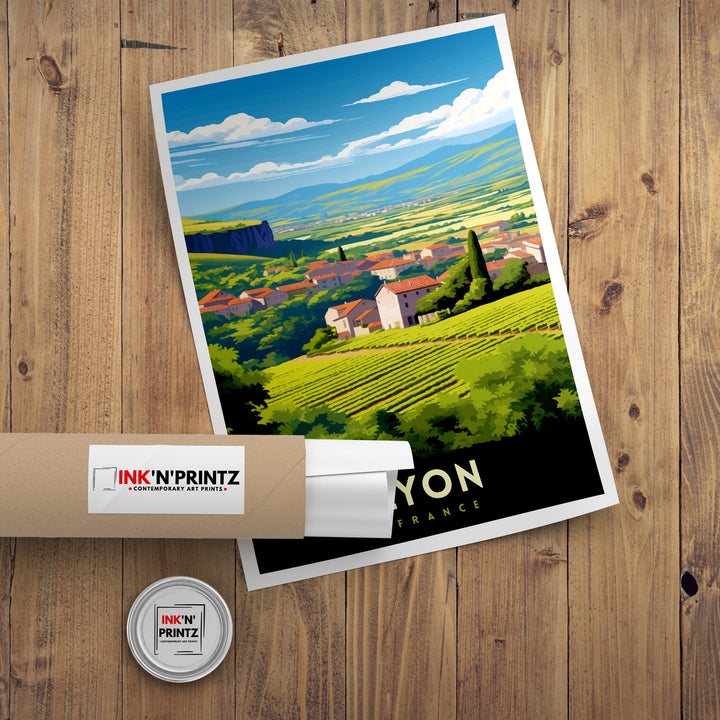 Lyon France Travel Print Lyon Wall Decor Lyon Poster France Travel Prints Lyon Art Print Lyon Illustration Lyon Wall Art - France Print