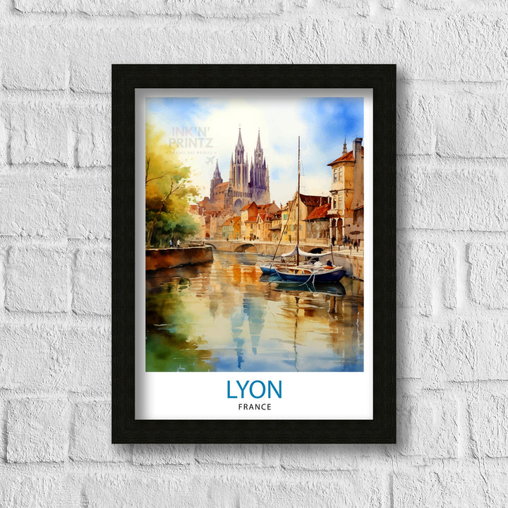Lyon France Travel Print Lyon Wall Decor Lyon Poster France Travel Prints Lyon Art Print Lyon Illustration Lyon Wall Art - France Print