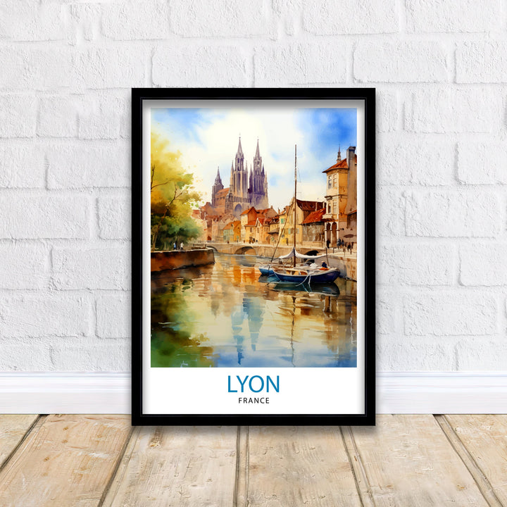 Lyon France Travel Print Lyon Wall Decor Lyon Poster France Travel Prints Lyon Art Print Lyon Illustration Lyon Wall Art - France Print