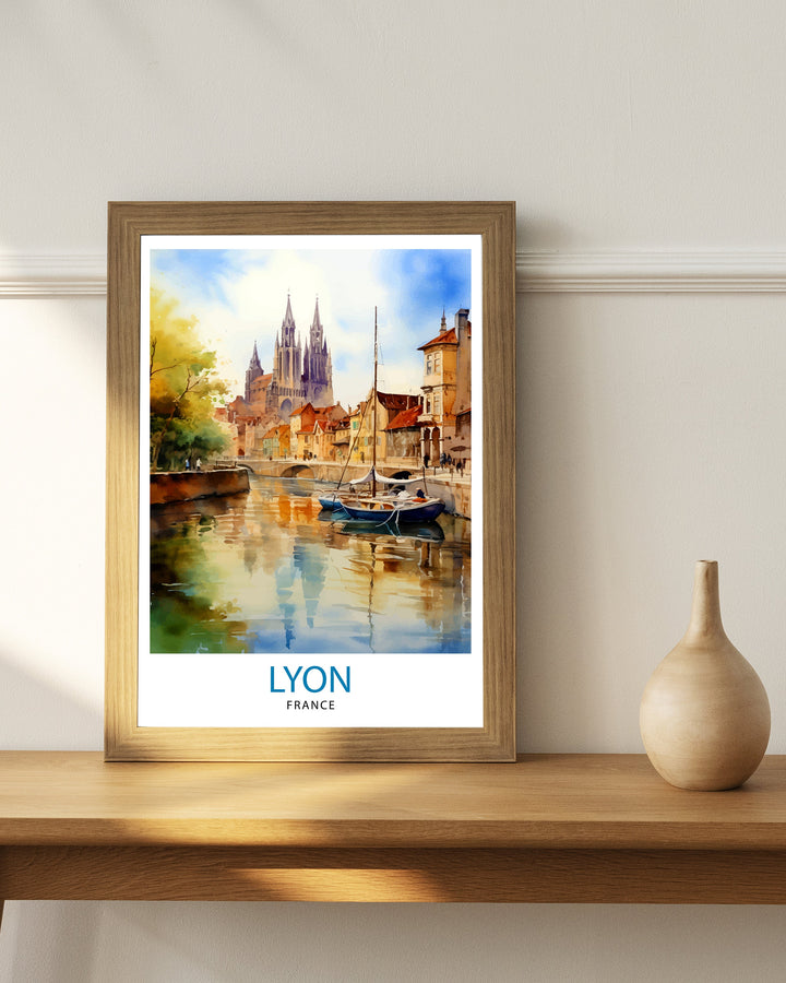 Lyon France Travel Print Lyon Wall Decor Lyon Poster France Travel Prints Lyon Art Print Lyon Illustration Lyon Wall Art - France Print