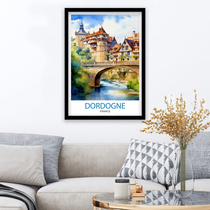 Dordogne France Travel Print Dordogne Wall Decor Dordogne Poster France Travel Prints Dordogne Art Print Dordogne Illustration Dordogne