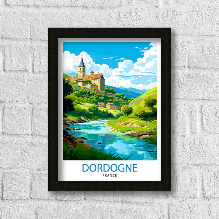 Dordogne France Travel Print Dordogne Wall Decor Dordogne Poster France Travel Prints Dordogne Art Print Dordogne Illustration Dordogne