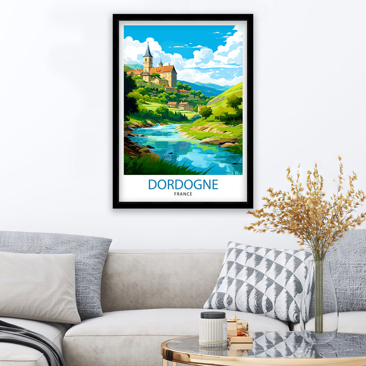Dordogne France Travel Print Dordogne Wall Decor Dordogne Poster France Travel Prints Dordogne Art Print Dordogne Illustration Dordogne