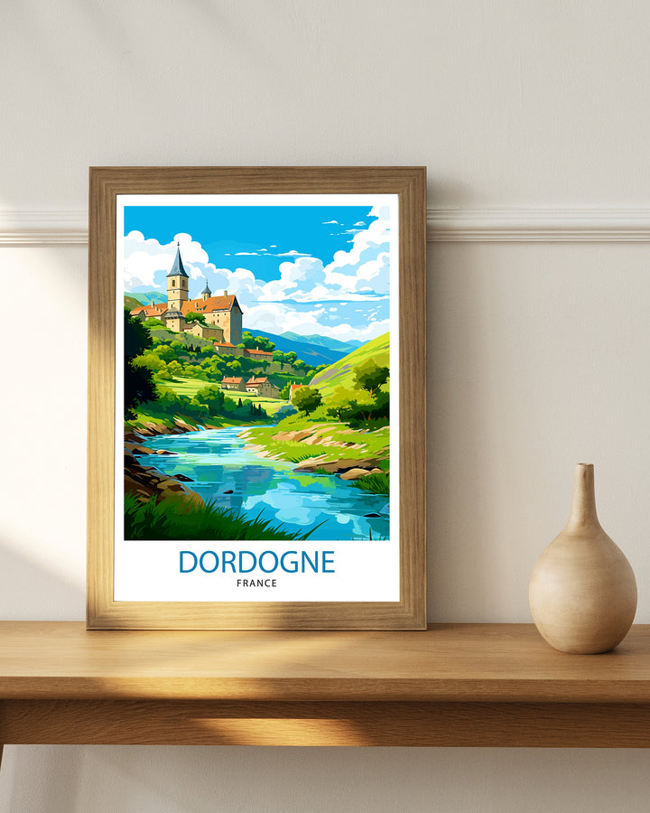 Dordogne France Travel Print Dordogne Wall Decor Dordogne Poster France Travel Prints Dordogne Art Print Dordogne Illustration Dordogne