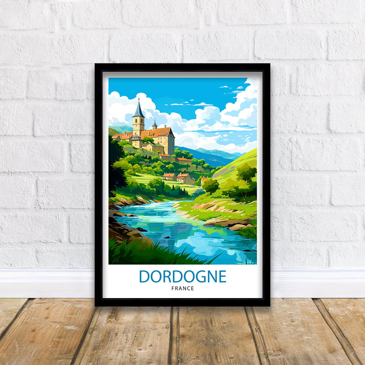 Dordogne France Travel Print Dordogne Wall Decor Dordogne Poster France Travel Prints Dordogne Art Print Dordogne Illustration Dordogne