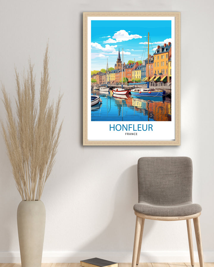 Honfleur France Travel Print Honfleur Wall Decor Honfleur Poster France Travel Prints Honfleur Art Print Honfleur Illustration Honfleur