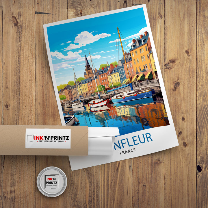 Honfleur France Travel Print Honfleur Wall Decor Honfleur Poster France Travel Prints Honfleur Art Print Honfleur Illustration Honfleur