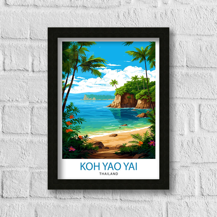 Koh Yao Yai Thailand Travel Poster Tropical