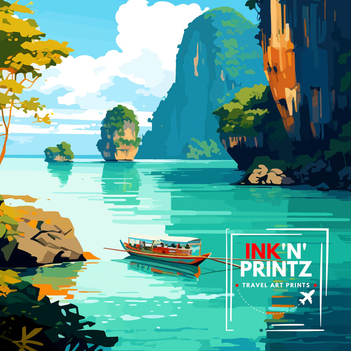 Krabi Thailand Travel Print Krabi Wall Decor Krabi Poster Thailand Travel Prints Krabi Art Print Krabi Illustration Krabi Wall Art Thailand