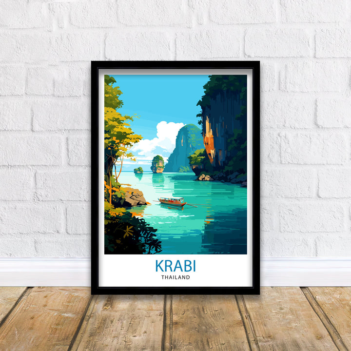 Krabi Thailand Travel Print Krabi Wall Decor Krabi Poster Thailand Travel Prints Krabi Art Print Krabi Illustration Krabi Wall Art Thailand