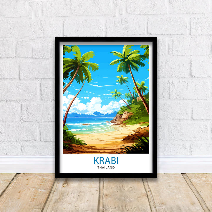 Krabi Thailand Travel Print Krabi Wall Decor Krabi Poster Thailand Travel Prints Krabi Art Print Krabi Illustration Krabi Wall Art Thailand