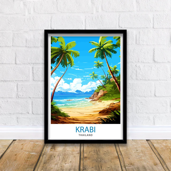 Krabi Thailand Travel Print Krabi Wall Decor Krabi Poster Thailand Travel Prints Krabi Art Print Krabi Illustration Krabi Wall Art Thailand