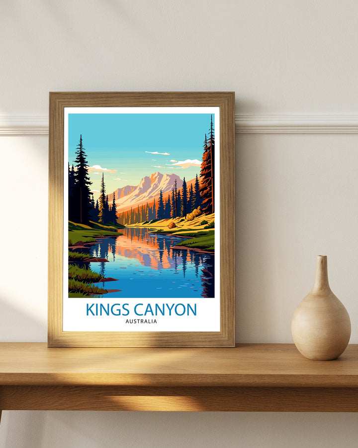 Kings Canyon National Park Travel Print Nature Wall Decor Kings Canyon Poster National Park Travel Prints Landscape Art Print Wilderness