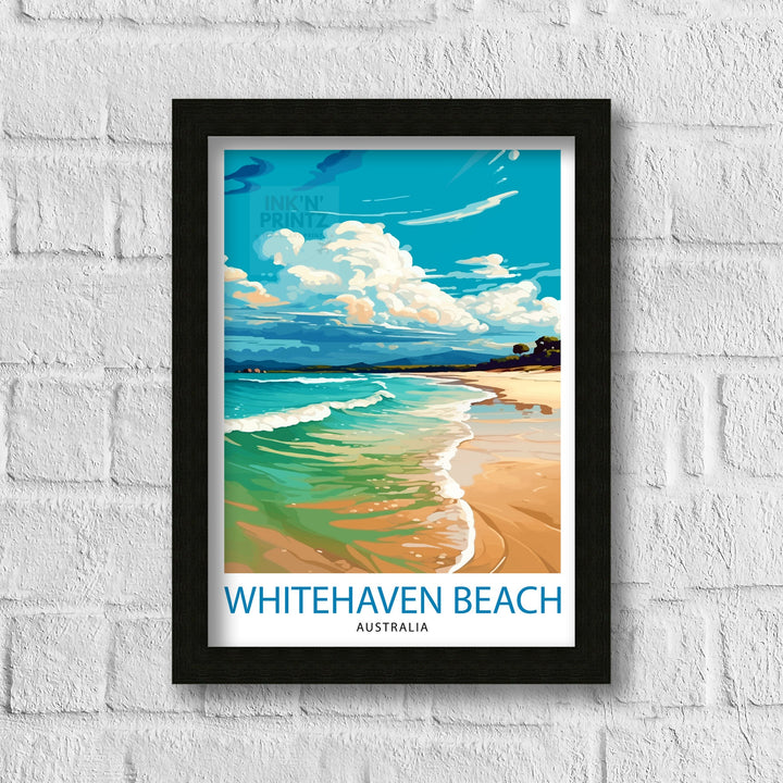 Whitehaven Beach Australia Travel Print Beach Wall Decor Australian Coastal Poster Tropical Travel Prints Beach Art Print Whitehaven Beach