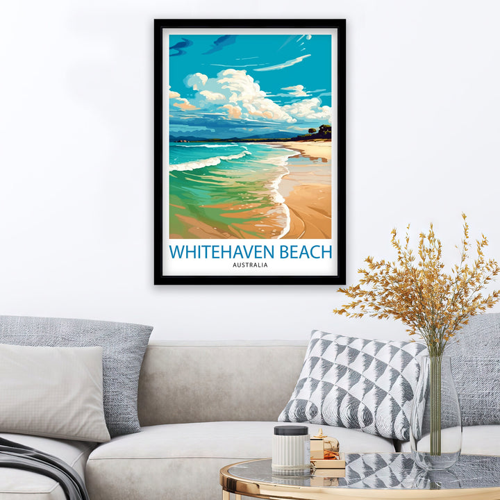 Whitehaven Beach Australia Travel Print Beach Wall Decor Australian Coastal Poster Tropical Travel Prints Beach Art Print Whitehaven Beach