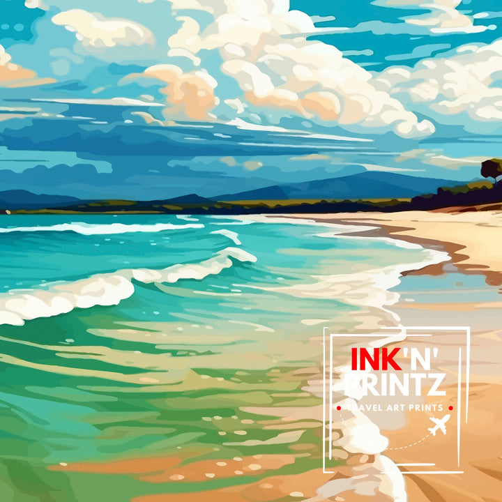 Whitehaven Beach Australia Travel Print Beach Wall Decor Australian Coastal Poster Tropical Travel Prints Beach Art Print Whitehaven Beach